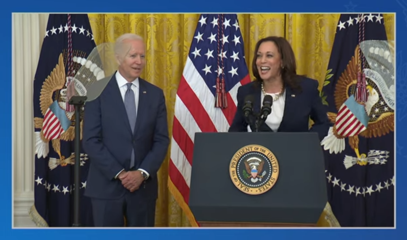 Kamala Harris speaking as Juneteenth is declared a federal holiday