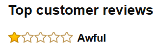 One star review - Awful
